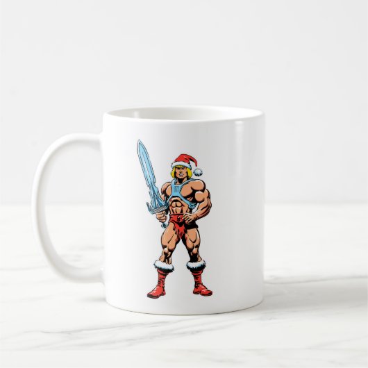 He Man Cartoon in Santa Hat – Retro Heman Kaffeetasse (Links)