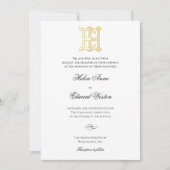 HE Monogram oder EH Monogram Wedding Einladungen (Vorderseite)