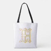 HE Monogramm oder EH Monogramm Totbeutel Tasche (Rückseite)