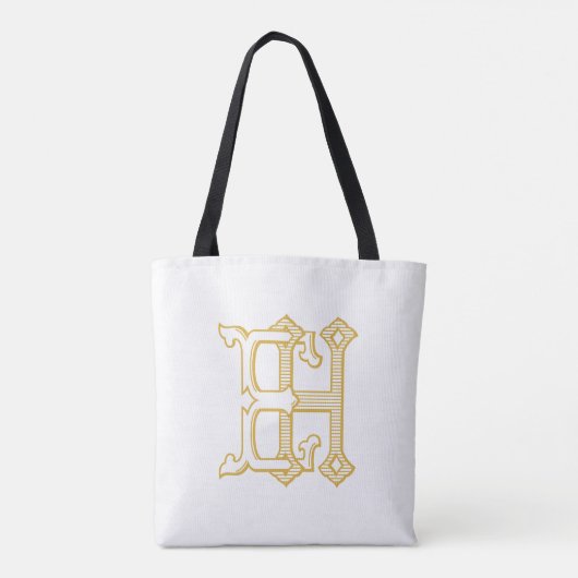 HE Monogramm oder EH Monogramm Totbeutel Tasche (Rückseite)