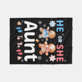 He Or She Aunt To Be Christmas Gingerbread Gender Fleecedecke (Vorderseite (Horizontal))