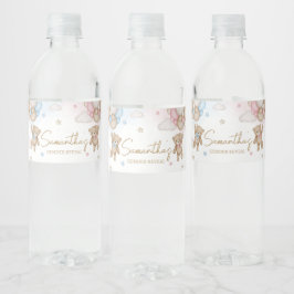 He or She Bear Gender Reveal Wasserflaschenetikett