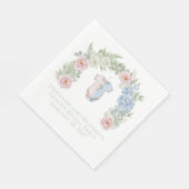 He or She? Botanical Gender Reveal Napkin Serviette (Ecke)