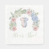 He or She? Botanical Gender Reveal Napkin Serviette (Vorderseite)