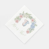 He or She? Botanical Gender Reveal Napkin Serviette (Ecke)