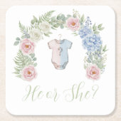 He or She? Botanical Gender Reveal Rechteckiger Pappuntersetzer (Vorderseite)