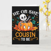 He Or She Cousin To Be Halloween Skeleton Baby Rev Karte (Gelbe Blume)