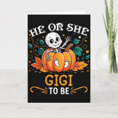 He Or She Gigi To Be Halloween Skeleton Baby Revea Karte (Vorderseite)
