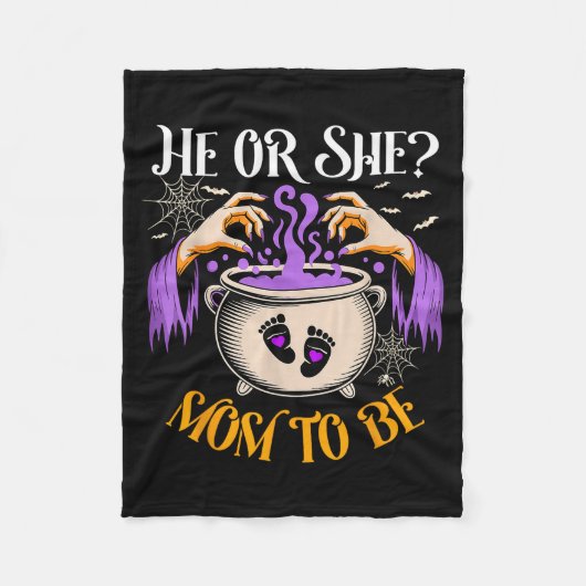 He Or She Mom To Be Baby Reveal Halloween Costume  Fleecedecke (Vorderseite)