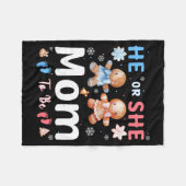 He Or She Mom To Be Christmas Gingerbread Gender R Fleecedecke (Vorderseite (Horizontal))