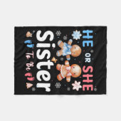 He Or She Sister To Be Christmas Gingerbread Gende Fleecedecke (Vorderseite (Horizontal))