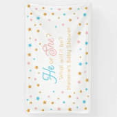 He or She Stars Gender Reveal backdrop Banner (Vertikal)