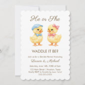 He or She WADDLE IT BE? Gender Reveal Invitation Einladung (Vorderseite)
