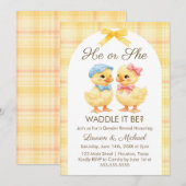 He or She WADDLE IT BE? Gender Reveal Invitation Einladung (Vorne/Hinten)