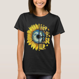 He Rise Up Ukraine Sonnenblumenfrieden für Ukraine T-Shirt