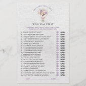 He Said She Said Elegant Floral Bridal Shower Game (Vorderseite)