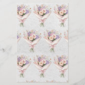 He Said She Said Elegant Floral Bridal Shower Game (Rückseite)