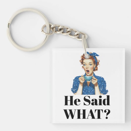 He Said What? Keychain Schlüsselanhänger (Vorderseite)