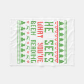 He Sees What You've Been Reading Christmas Book Wo Fleecedecke (Vorderseite (Horizontal))