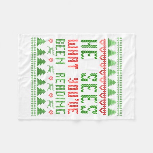 He Sees What You've Been Reading Christmas Book Wo Fleecedecke (Vorderseite (Horizontal))