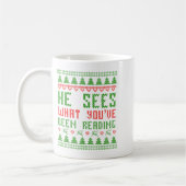 He Sees What You've Been Reading Christmas Book Wo Kaffeetasse (Links)