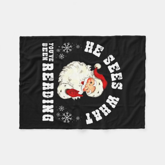 He Sees What You've Been Reading Funny Bookish Chr Fleecedecke (Vorderseite (Horizontal))