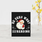 He Sees What You've Been Reading Funny Bookish Chr Karte (Gelbe Blume)