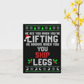 He Sees You When You're Lifting He Knows When You Karte (Gelbe Blume)