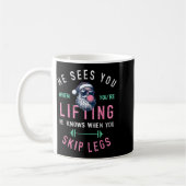 He Sees You When You're Lifting Skip Legs Santa Ch Kaffeetasse (Links)