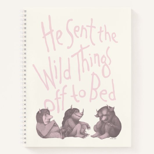 He Sent the Wild Things Off to Bed - Pink Notizblock (Vorderseite)