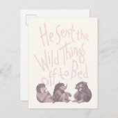 He Sent the Wild Things Off to Bed - Pink Postkarte (Vorne/Hinten)
