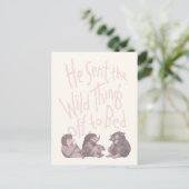 He Sent the Wild Things Off to Bed - Pink Postkarte (Stehend Vorderseite)