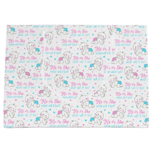 He she New Baby Große Geschenktüte