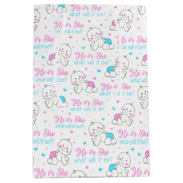 He she New Baby Mittlere Geschenktüte