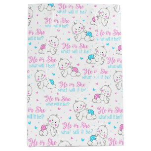 He she New Baby Mittlere Geschenktüte