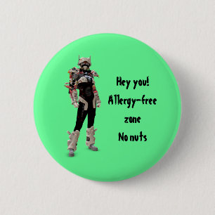 He Sie! Allergie-freie Zone, keine Nüsse Button