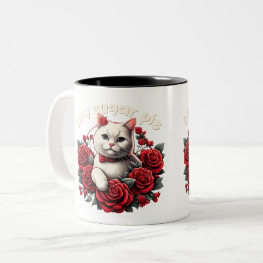 He Sugar Pie, Floral Cat Tasse (Vorderseite Links)