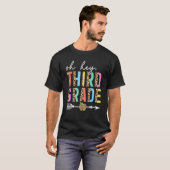 He Third Grade Leopard Back to School First Day K T-Shirt (Vorne ganz)