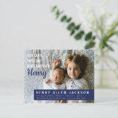 He Typ Birth Announcement Big Brother Sister Einladungspostkarte (Stehend Vorderseite)