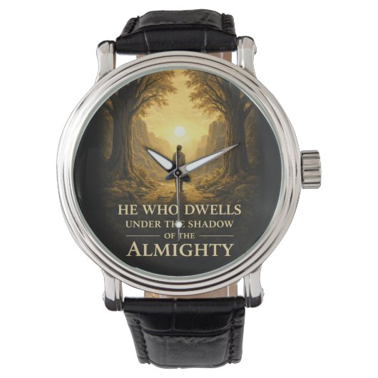 He Who Dwells Psalm 91 Christian Art Armbanduhr (Vorderseite)