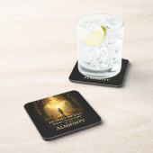 He Who Dwells Psalm 91 Christian Art Getränkeuntersetzer (Rechte Seite)