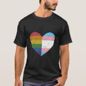 He With Rainbow And Transgender Flag For Pride Mon T-Shirt (Vorderseite)