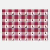 Head and Neck Cancer Awareness Plaid Burgundy Geschenkpapier Set (Vorderseite 3)