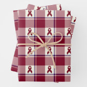 Head and Neck Cancer Awareness Plaid Burgundy Geschenkpapier Set (Beispiel)