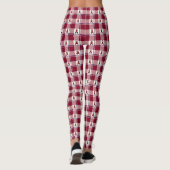 Head and Neck Cancer Awareness Plaid Burgundy Leggings (Rückseite)