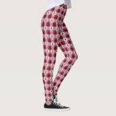 Head and Neck Cancer Awareness Plaid Burgundy Leggings (Rechts)