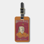 Head-and-Shoulders-Portrait von Buffalo Bill Gepäckanhänger (Vorderseite vertikal)