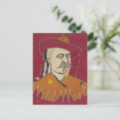 Head-and-Shoulders-Portrait von Buffalo Bill Postkarte (Stehend Vorderseite)