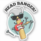 Head Banger Funny Music Puns Aufkleber (Vorderseite)