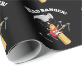 Head Banger Funny Music Puns Dark BG Geschenkpapier (Rolleneckpunkt)